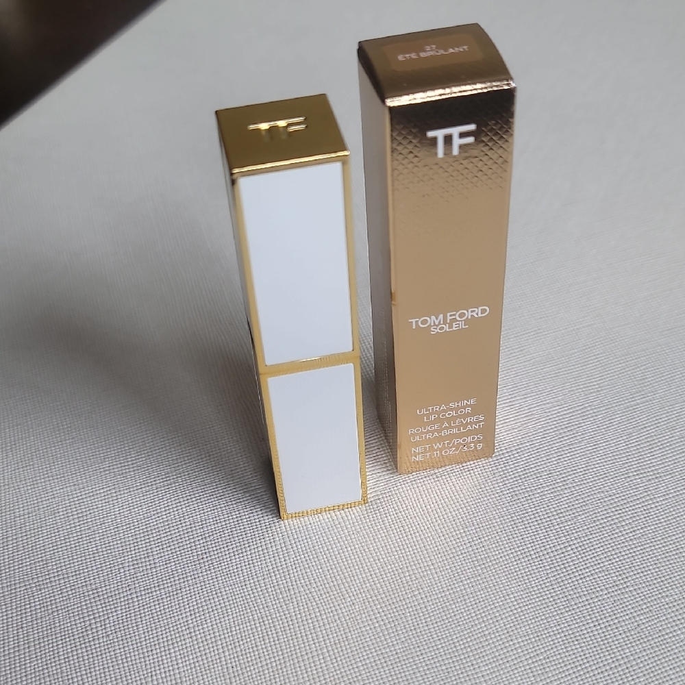 Tom Ford Soleil Ultra Shine Lip Color - Elegant White and Gold